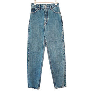 Moussy Womens Tapered Jeans Size 24 Blue Denim High Rise Distressed 90s $350